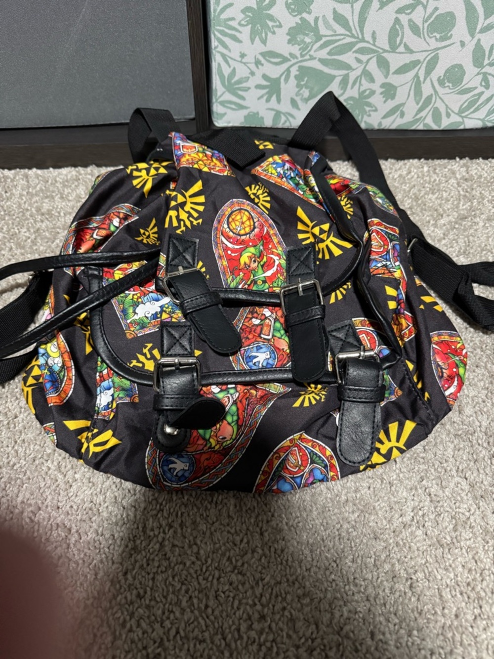 2015 Legend Of Zelda Windwaker Slouch Backpack Nintendo Rucksack Buckle Straps!